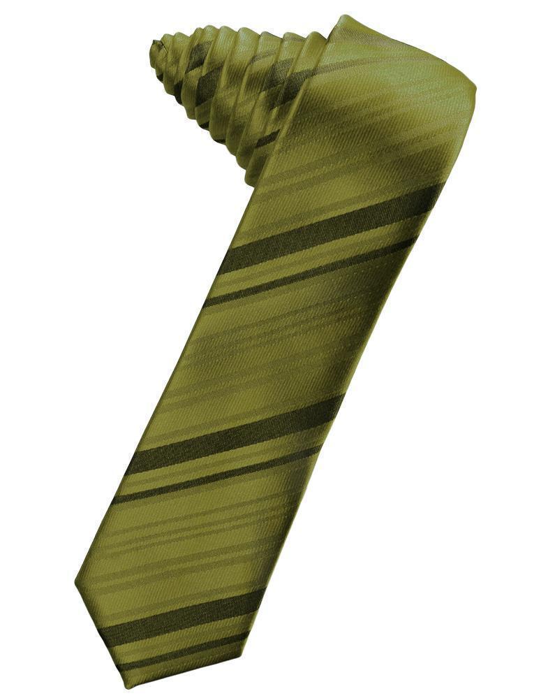 Striped Satin Skinny Necktie Self Tie LuxuryLifeWay Online Store