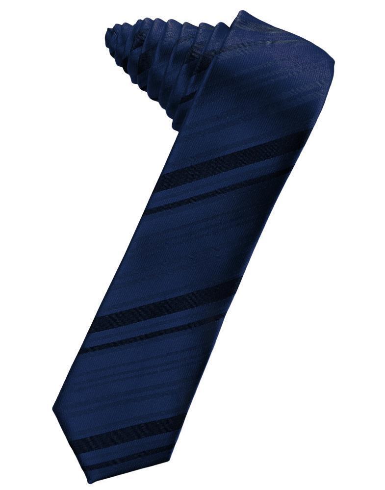 Striped Satin Skinny Necktie Self Tie LuxuryLifeWay Online Store