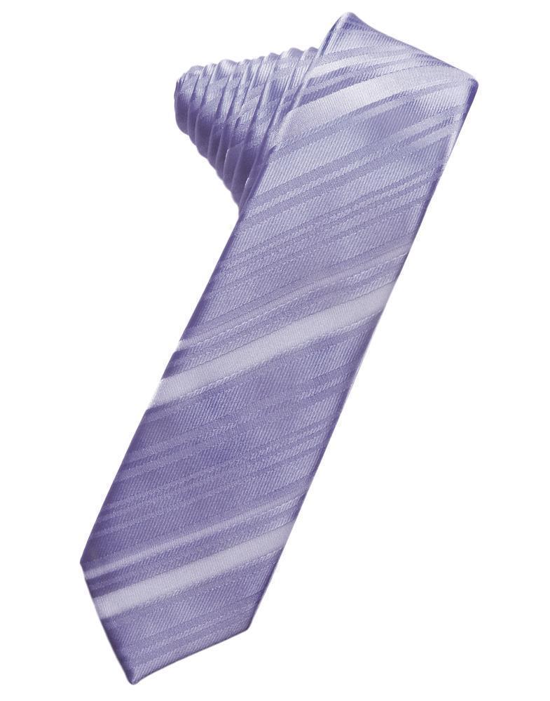 Striped Satin Skinny Necktie Self Tie LuxuryLifeWay Online Store