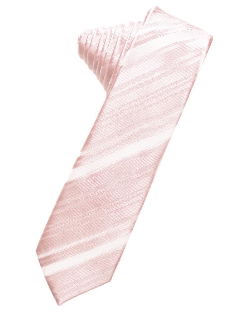 Striped Satin Skinny Necktie Self Tie LuxuryLifeWay Online Store