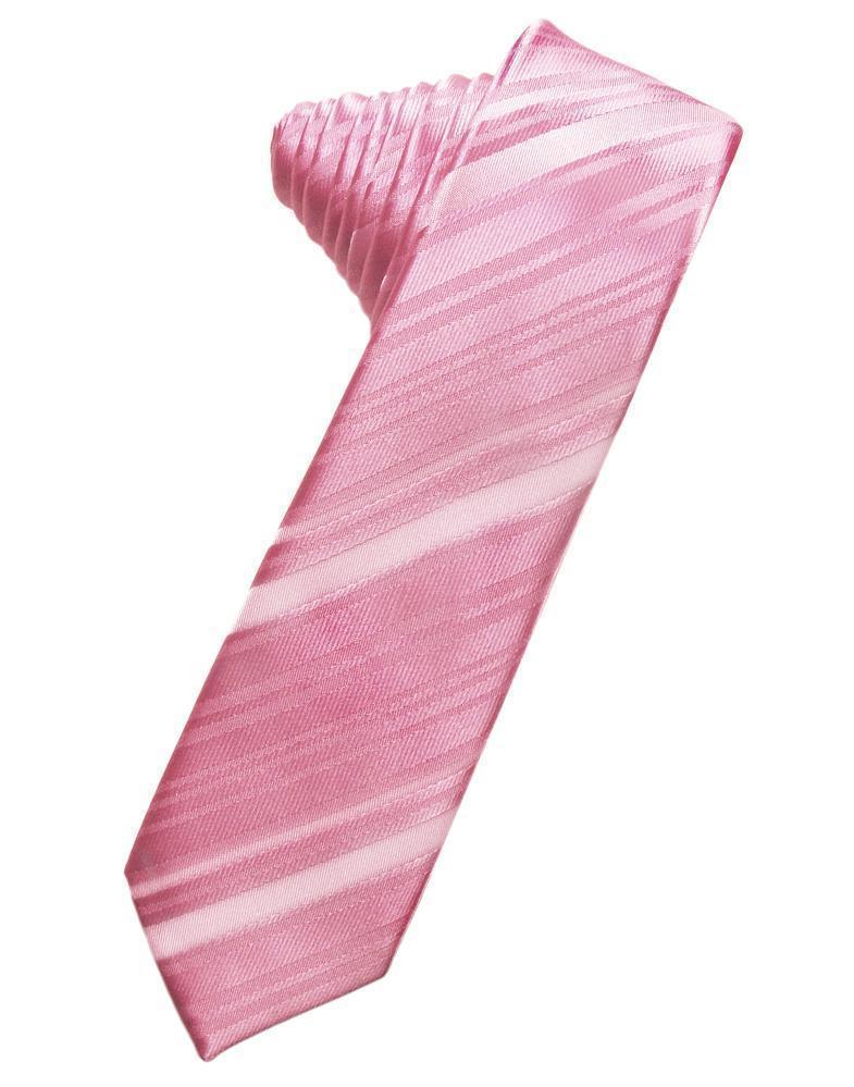 Striped Satin Skinny Necktie Self Tie LuxuryLifeWay Online Store