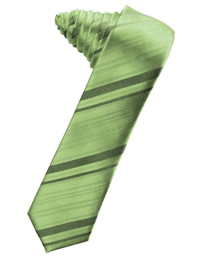 Striped Satin Skinny Necktie Self Tie LuxuryLifeWay Online Store
