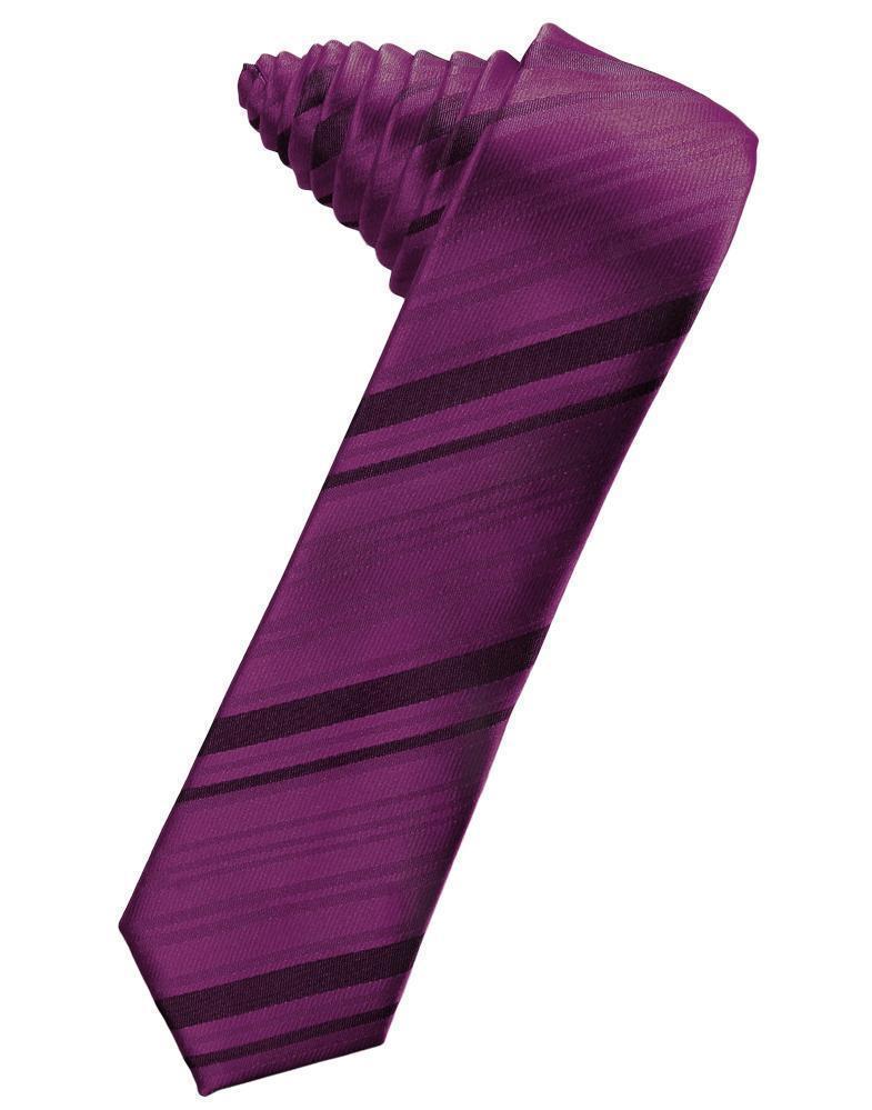Striped Satin Skinny Necktie Self Tie LuxuryLifeWay Online Store