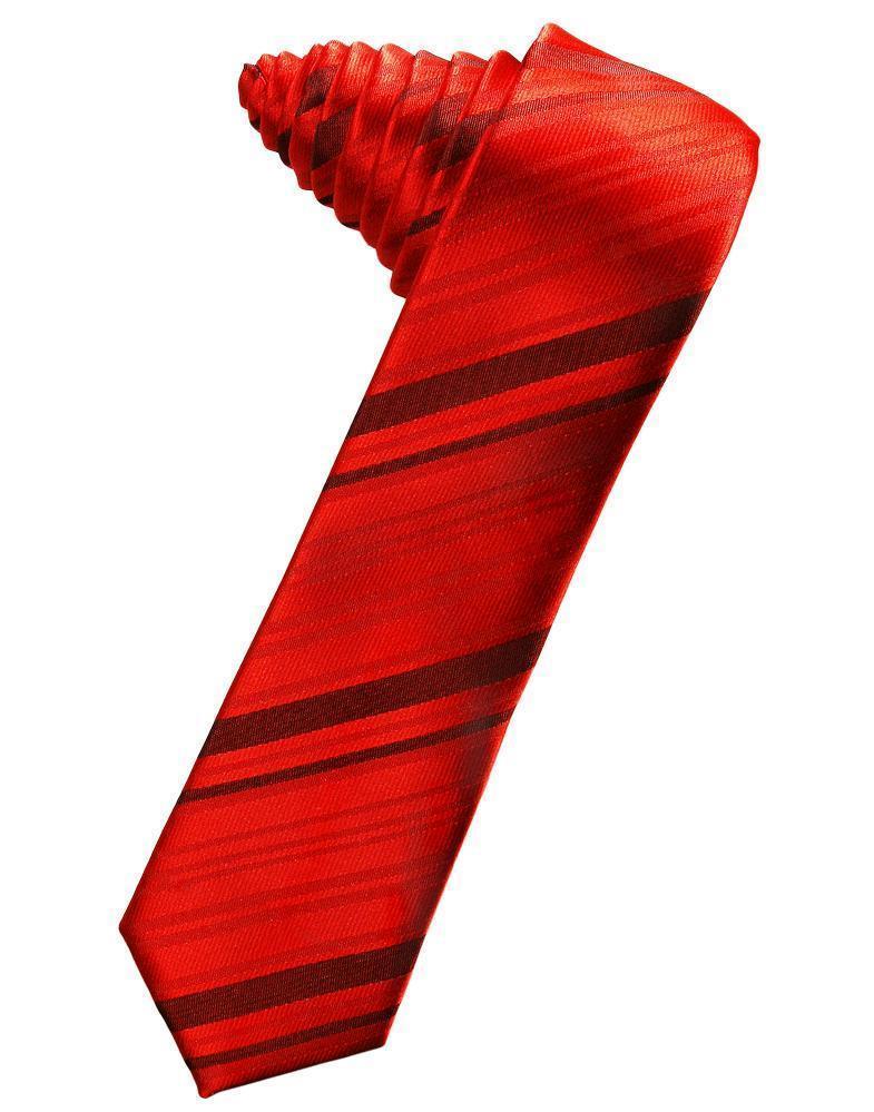 Striped Satin Skinny Necktie Self Tie LuxuryLifeWay Online Store