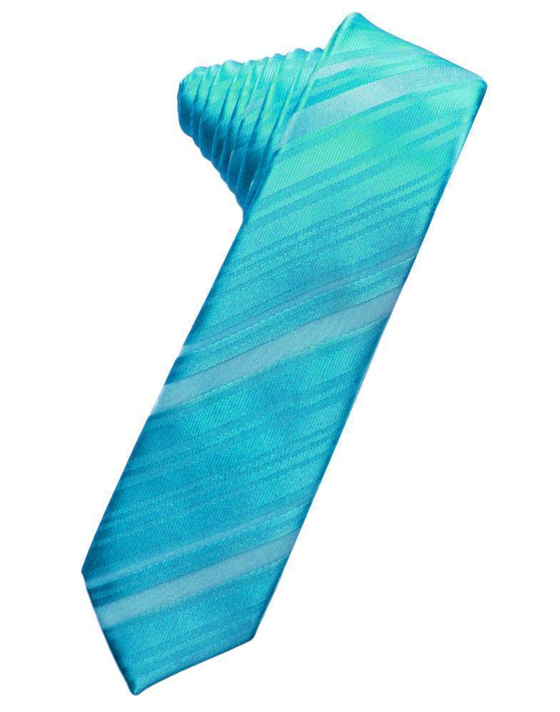 Striped Satin Skinny Necktie Self Tie LuxuryLifeWay Online Store
