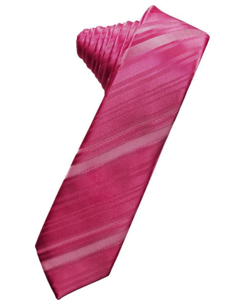 Striped Satin Skinny Necktie Self Tie LuxuryLifeWay Online Store
