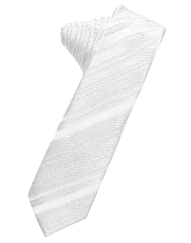 Striped Satin Skinny Necktie Self Tie LuxuryLifeWay Online Store