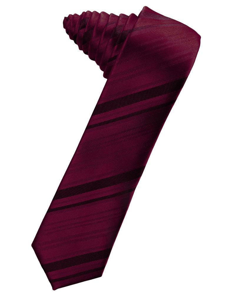 Striped Satin Skinny Necktie Self Tie LuxuryLifeWay Online Store