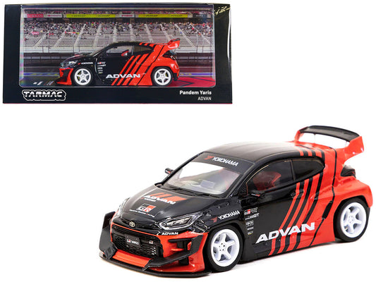 Toyota "Pandem" Yaris RHD (Right Hand Drive) Black and Red "ADVAN" Livery "Hobby43" Series 1/43 Diecast Model Car by Tarmac Works LuxuryLifeWay Online Store