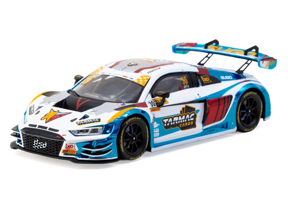 Audi R8 LMS GT3 evo II #30 James Yu "Uno Racing Team" "Macau GT Cup - FIA GT World Cup" (2024) with A4 Poster "Hobby43" Series 1/43 Diecast Model Car by Tarmac Works LuxuryLifeWay Online Store