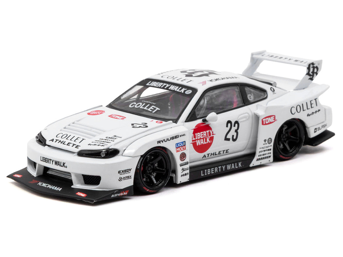 Nissan Silvia (S15) LB-Super Silhouette RHD (Right Hand Drive) #23 "Collet" White with Graphics "Hobby43" Series 1/43 Diecast Model Car by Tarmac Works LuxuryLifeWay Online Store