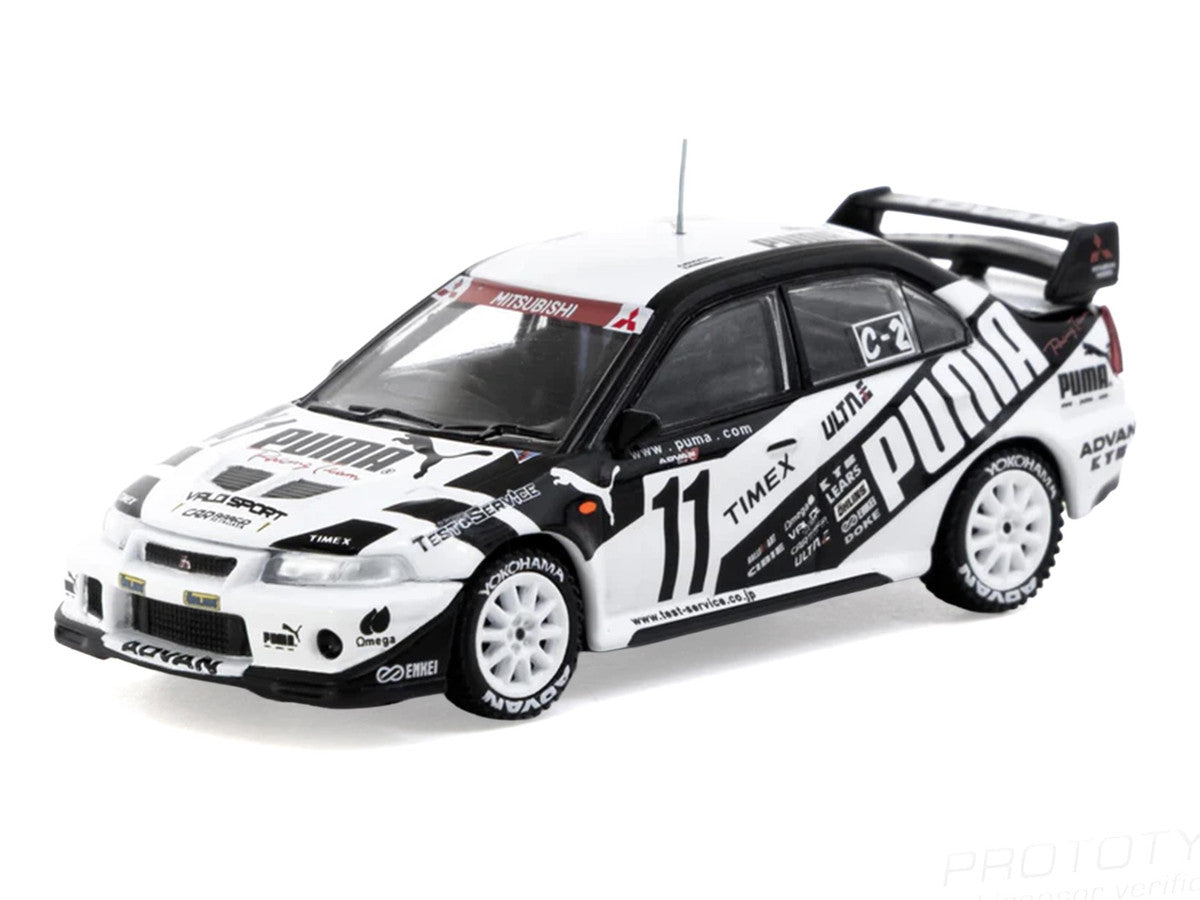 Mitsubishi Lancer Evolution VI TME RHD (Right Hand Drive) #11 Akihiko Nakaya - Takayuki Kinoshita "Puma - Super Taikyu Series" (2000) "Hobby64" Series 1/64 Diecast Model Car by Tarmac Works LuxuryLifeWay Online Store