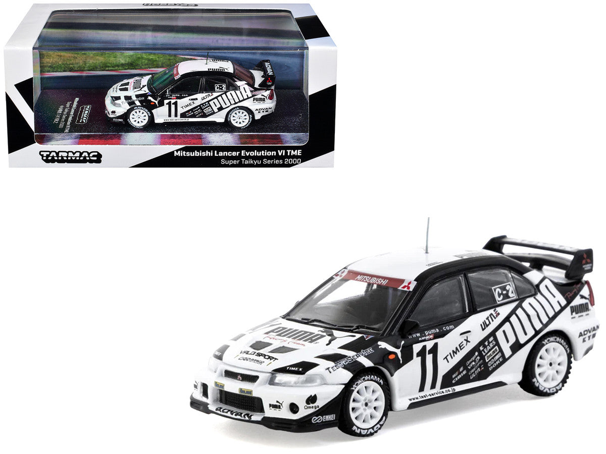 Mitsubishi Lancer Evolution VI TME RHD (Right Hand Drive) #11 Akihiko Nakaya - Takayuki Kinoshita "Puma - Super Taikyu Series" (2000) "Hobby64" Series 1/64 Diecast Model Car by Tarmac Works LuxuryLifeWay Online Store