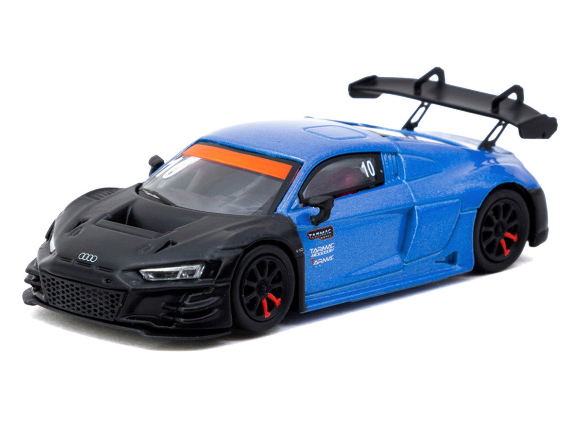 Audi R8 LMS GT3 evo II #10 "Tarmac Works 10th Anniversary" Blue Metallic and Matt Black "Hobby64" Series 1/64 Diecast Model Car by Tarmac Works LuxuryLifeWay Online Store