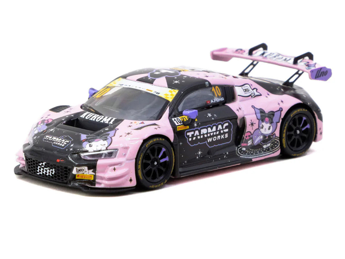 Audi R8 LMS GT3 evo II #10 Adderly Fong "Uno Racing Team - Kuromi" "Macau GT Cup - FIA GT World Cup" (2024) with  Collectible Tarmac Cards "Hobby64" Series 1/64 Diecast Model Car by Tarmac Works LuxuryLifeWay Online Store
