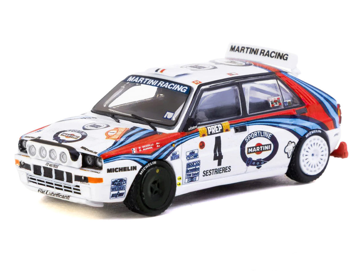 Lancia Delta HF Integrale #4 Didier Auriol - Bernard Occelli "Martini Racing" Winner "Monte Carlo Rally" (1992) "Hobby64" Series 1/64 Diecast Model Car by Tarmac Works LuxuryLifeWay Online Store