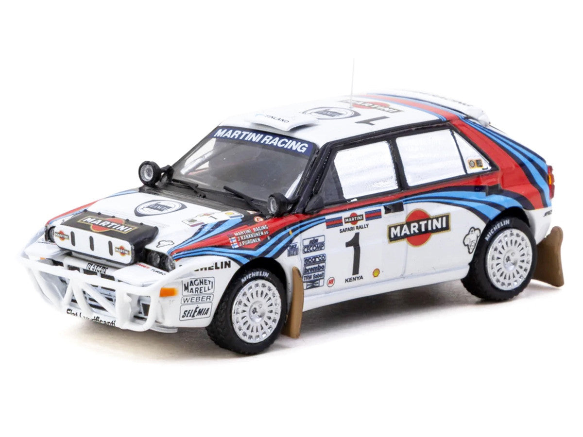 Lancia Delta HF Integrale #1 Juha Kankkunen - Juha Piironen "Martini Racing" 2nd Place "Safari Rally" (1992) "Hobby64" Series 1/64 Diecast Model Car by Tarmac Works LuxuryLifeWay Online Store