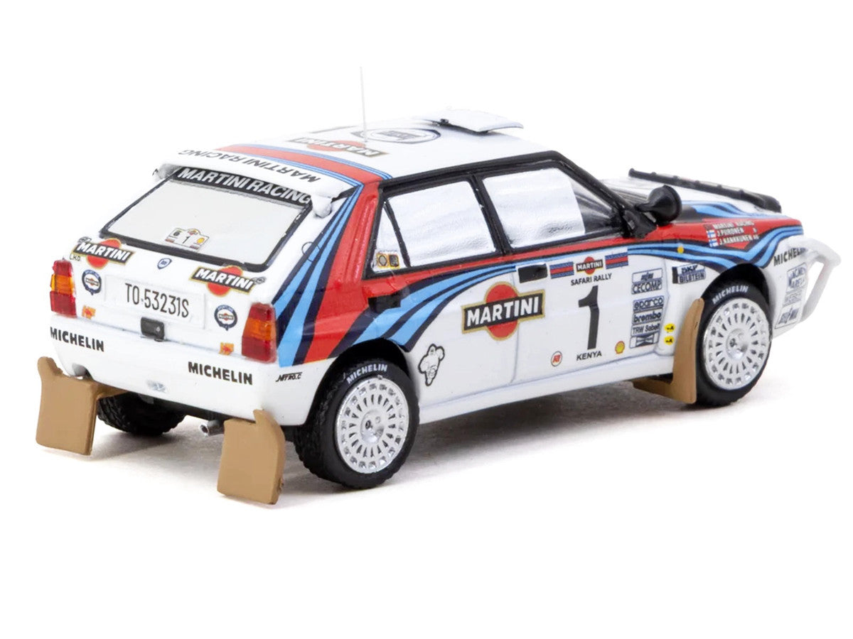 Lancia Delta HF Integrale #1 Juha Kankkunen - Juha Piironen "Martini Racing" 2nd Place "Safari Rally" (1992) "Hobby64" Series 1/64 Diecast Model Car by Tarmac Works LuxuryLifeWay Online Store