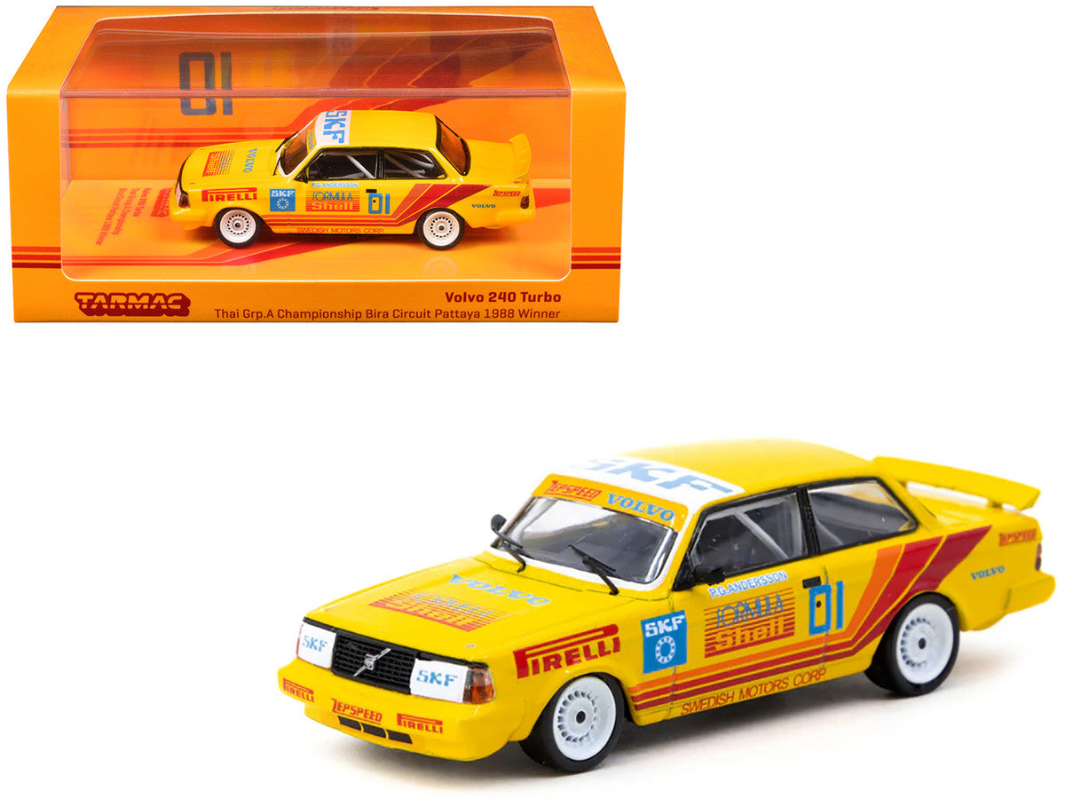 Volvo 240 Turbo #01 Per-Gunnar Andersson Winner "Thai Group A Championship Bira Circuit Pattaya" (1988) "Hobby64" Series 1/64 Diecast Model Car by Tarmac Works LuxuryLifeWay Online Store
