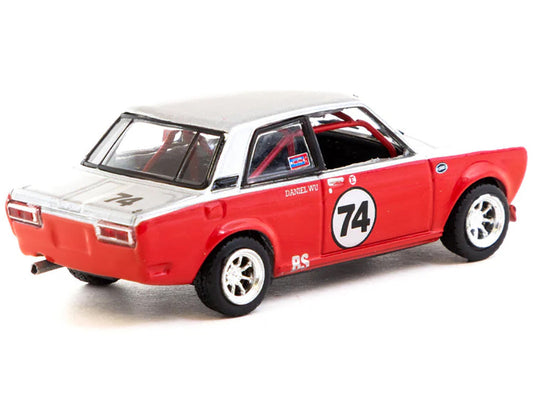 Datsun 510 #74 Daniel Wu "Trans-Am B-Sedan 2.5 Challenge" (2023) Silver and Red "Hobby64" Series 1/64 Diecast Model Car by Tarmac Works LuxuryLifeWay Online Store