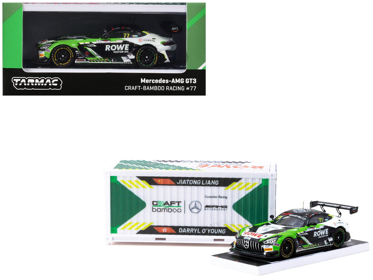 Mercedes-AMG GT3 #77 Liang Jiatong - Darryl O'Young "Craft-Bamboo Racing" "GT World Challenge Asia 2025 - Beijing Season Finale" (2025) with Container Display Case "Hobby64" Series 1/64 Diecast Model Car by Tarmac Works LuxuryLifeWay Online Store