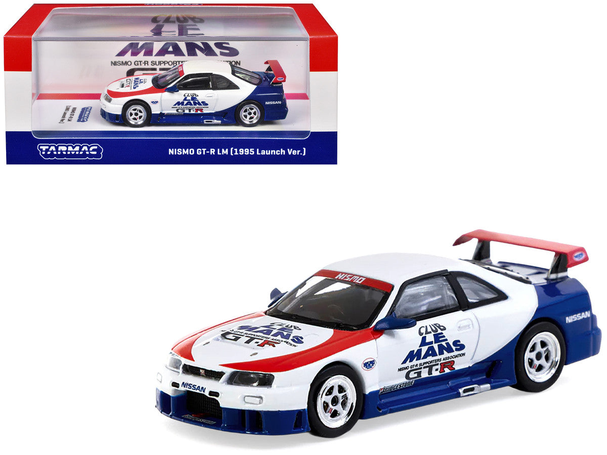 Nissan Nismo GT-R LM RHD (Right Hand Drive) "1995 Launch Version" White with Red and Blue Accents "Hobby64" Series 1/64 Diecast Model Car by Tarmac Works LuxuryLifeWay Online Store