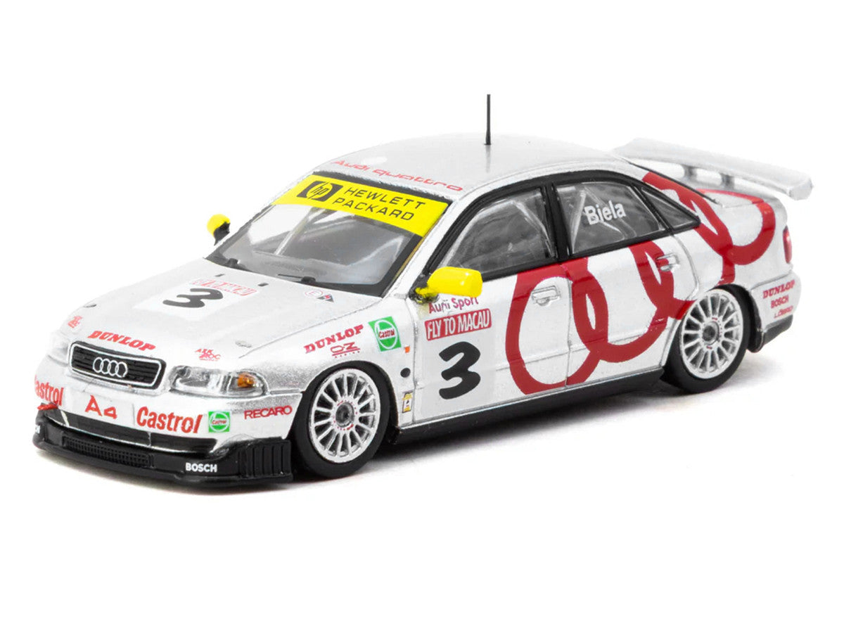 Audi A4 Quattro #3 Frank Biela Winner "Macau Guia Race" (1996) "Hobby64" Series 1/64 Diecast Model Car by Tarmac Works LuxuryLifeWay Online Store