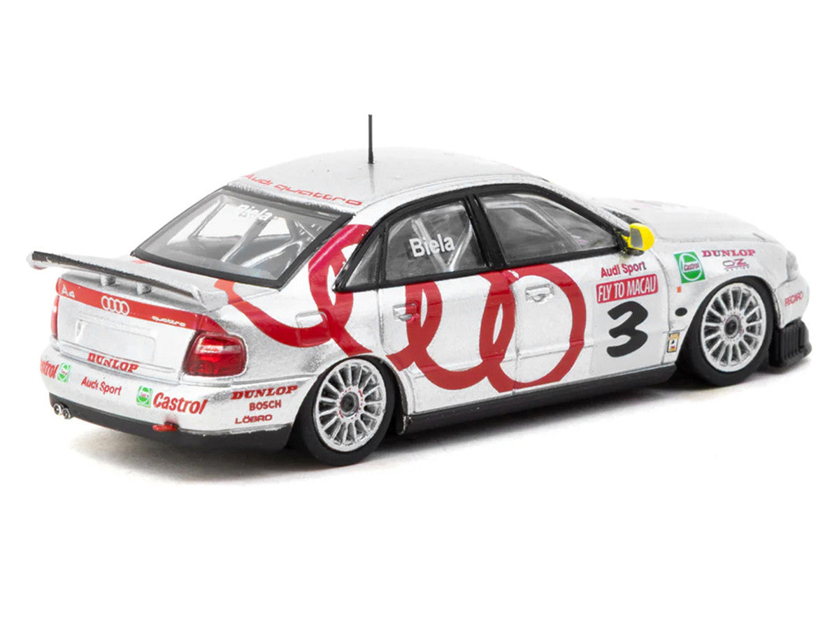 Audi A4 Quattro #3 Frank Biela Winner "Macau Guia Race" (1996) "Hobby64" Series 1/64 Diecast Model Car by Tarmac Works LuxuryLifeWay Online Store