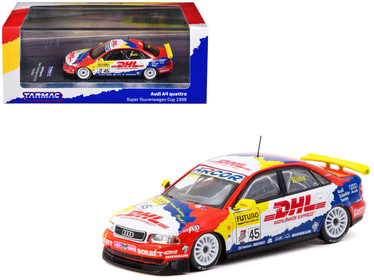 Audi A4 Quattro #45 Frank Biela "Super Tourenwagen Cup" (1998) "Hobby64" Series 1/64 Diecast Model Car by Tarmac Works LuxuryLifeWay Online Store