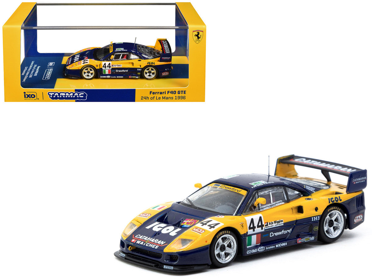 Ferrari F40 GTE #44 Luciano Della Noce - Anders Olofsson - Carl Rosenblad "24 Hours of Le Mans" (1996) "Hobby64" Series 1/64 Diecast Model Car by Tarmac Works LuxuryLifeWay Online Store