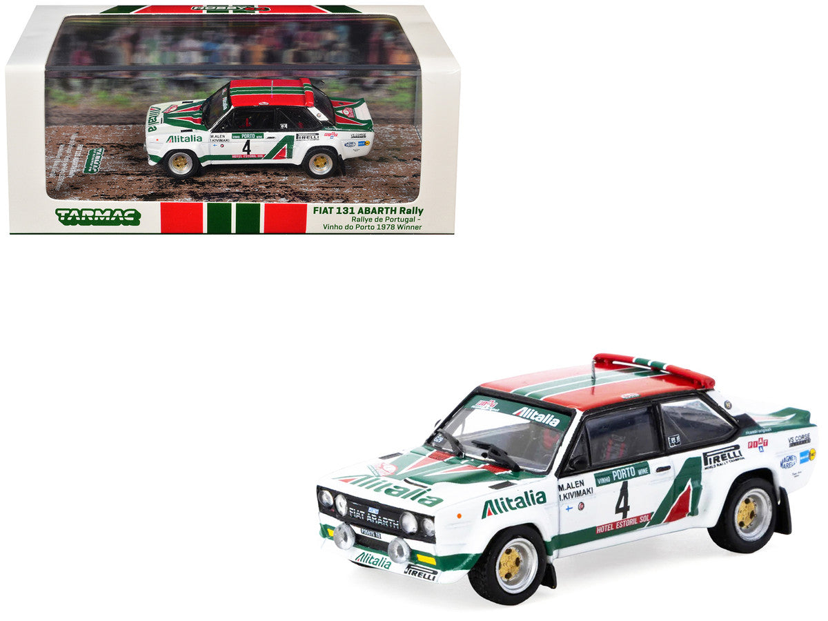 FIAT 131 ABARTH Rally #4 Markku Alen - Ilkka Kivimaki Winner "Rallye de Portugal - Vinho do Porto" (1978) "Hobby64" Series 1/64 Diecast Model Car by Tarmac Works LuxuryLifeWay Online Store