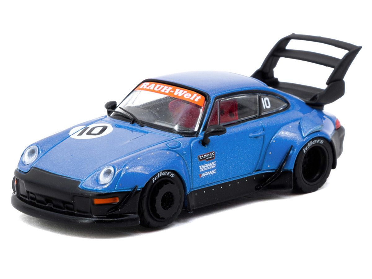 RWB 993 RHD (Right Hand Drive) #10 "Tarmac Works 10th Anniversary" Blue Metallic "Hobby64" Series 1/64 Diecast Model Car by Tarmac Works LuxuryLifeWay Online Store