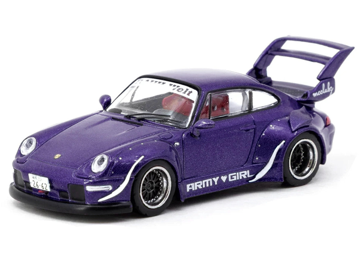 RWB 993 "Army Girl" Purple Metallic "Hobby64" Series 1/64 Diecast Model Car by Tarmac Works LuxuryLifeWay Online Store