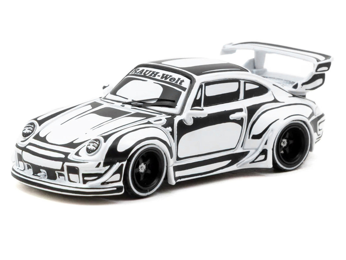 RWB 993 "Designed by Joshua Vides" Black and White "Hobby64" Series 1/64 Diecast Model Car by Tarmac Works LuxuryLifeWay Online Store