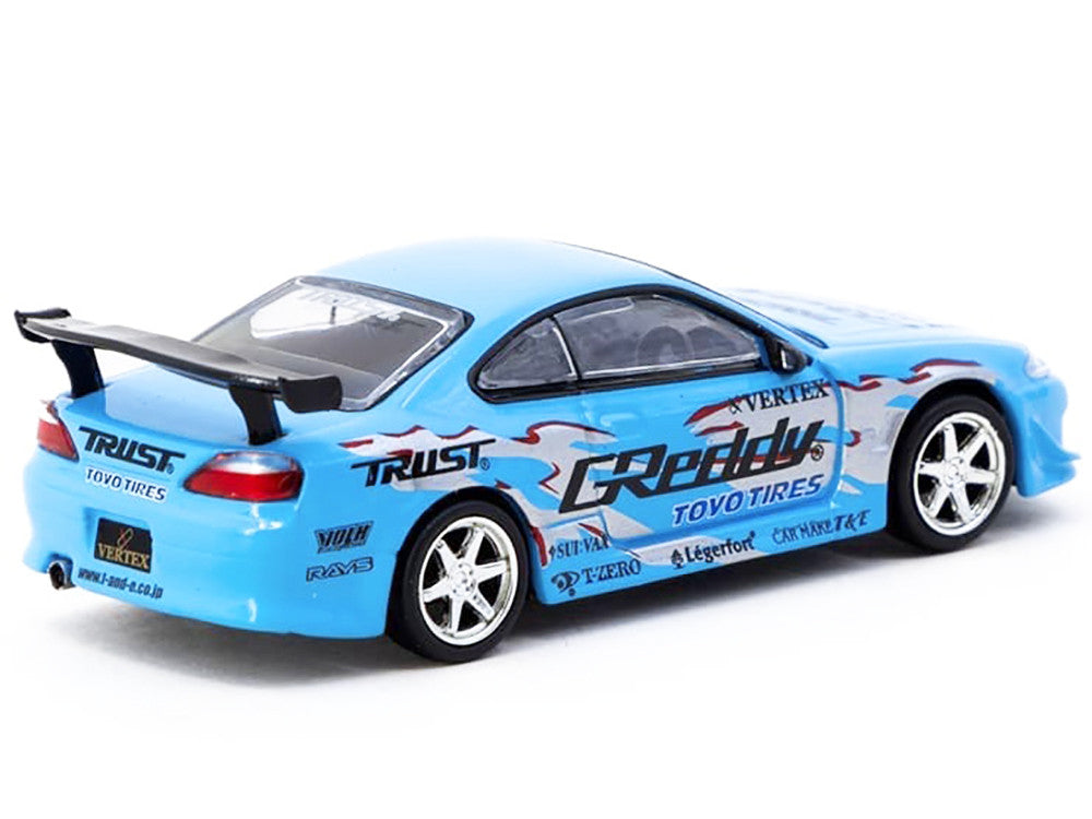 Nissan Silvia (S15) Vertex RHD (Right Hand Drive) "GReddy" Light Blue "Global64" Series 1/64 Diecast Model by Tarmac Works LuxuryLifeWay Online Store