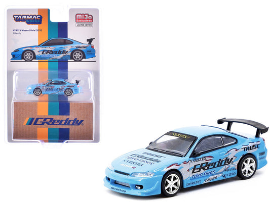 Nissan Silvia (S15) Vertex RHD (Right Hand Drive) "GReddy" Light Blue "Global64" Series 1/64 Diecast Model by Tarmac Works LuxuryLifeWay Online Store