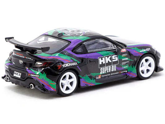 Toyota GR86 RHD (Right Hand Drive) "HKS" Black with Graphics "Global64" Series 1/64 Diecast Model by Tarmac Works LuxuryLifeWay Online Store