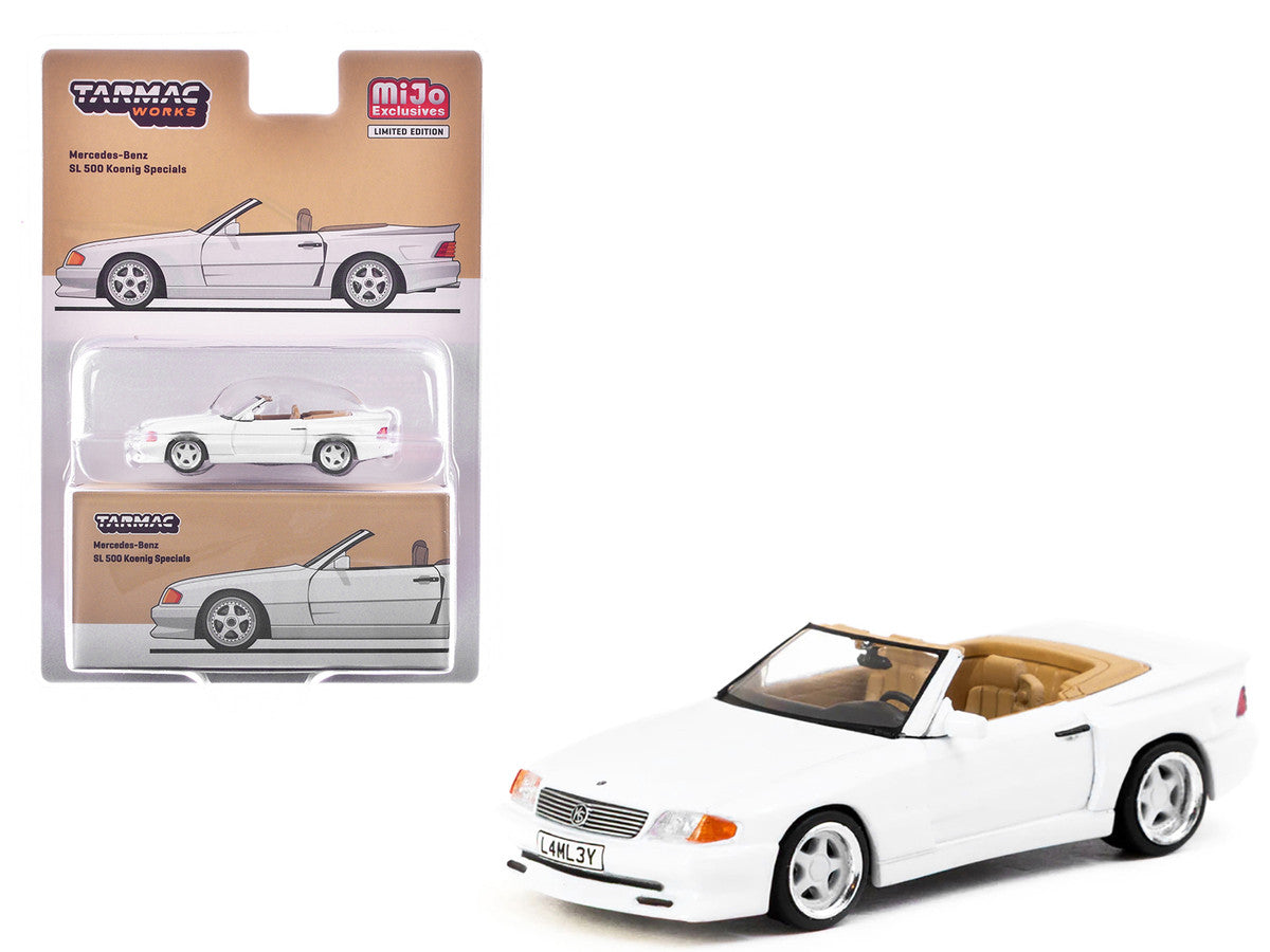 Mercedes-Benz SL 500 Koenig Specials Convertible White "Global64" Series 1/64 Diecast Model by Tarmac Works LuxuryLifeWay Online Store