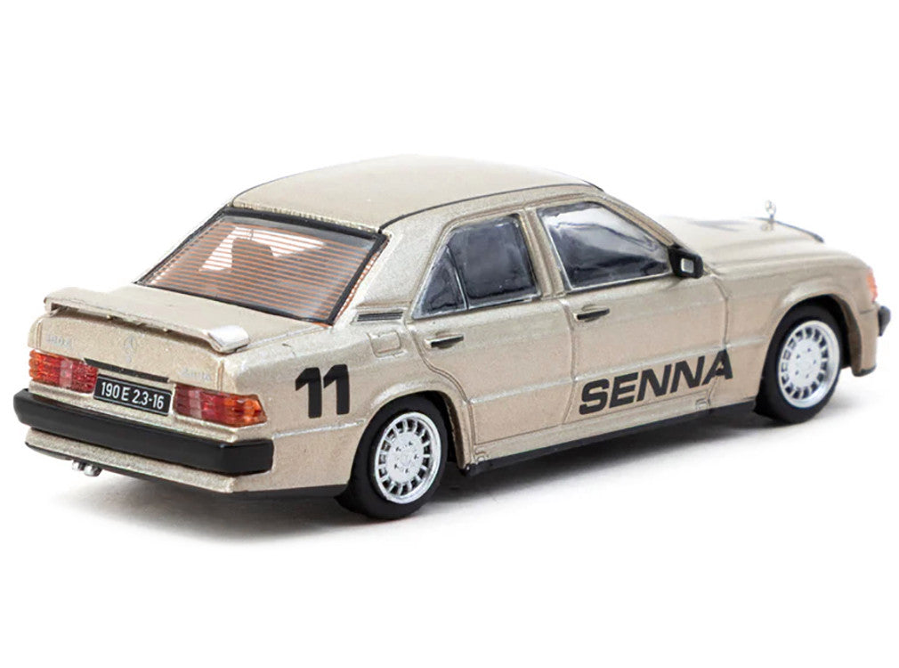 Mercedes-Benz 190 E 2.3-16 #11 Ayrton Senna Winner "Race of Champions" (1984) "Global64" Series 1/64 Diecast Model by Tarmac Works LuxuryLifeWay Online Store