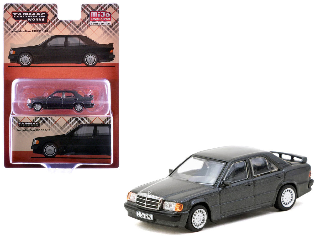 Mercedes-Benz 190 E 2.3-16 Blue-Black Metallic "Global64" Series 1/64 Diecast Model Car by Tarmac Works LuxuryLifeWay Online Store