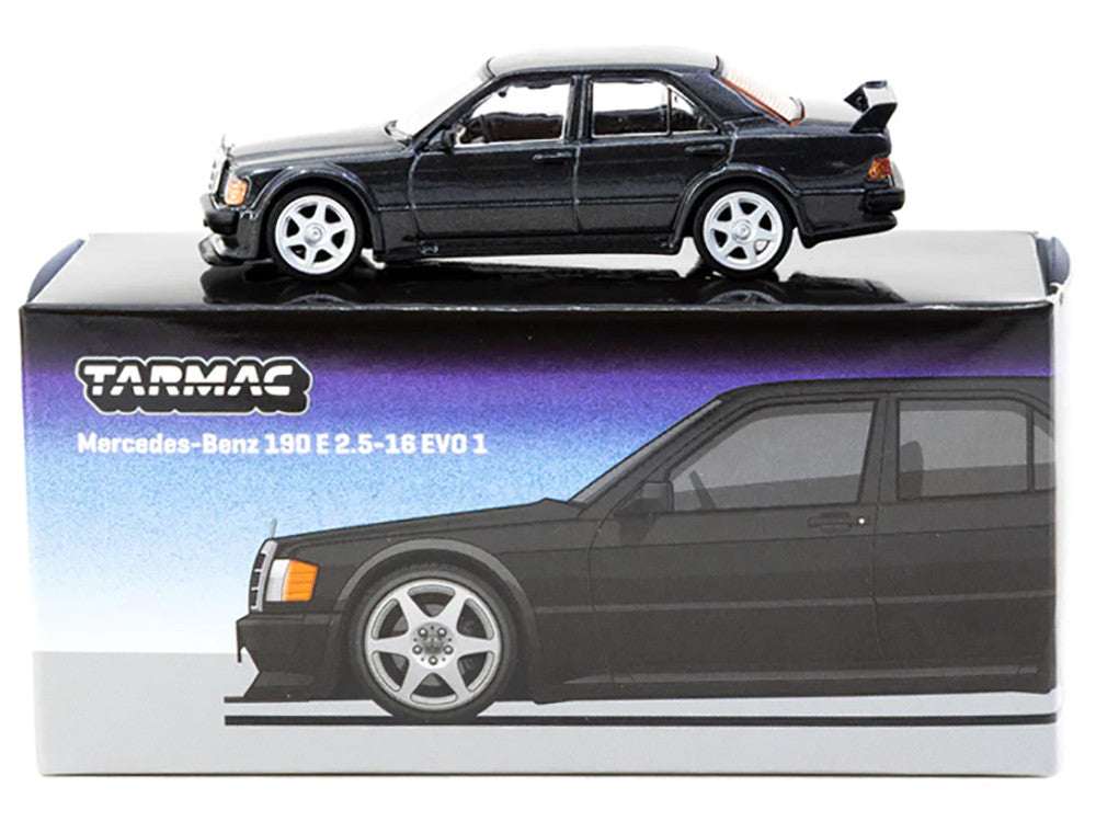 Mercedes-Benz 190 E 2.5-16 EVO 1 Blue-Black Metallic "Global64" Series 1/64 Diecast Model by Tarmac Works LuxuryLifeWay Online Store