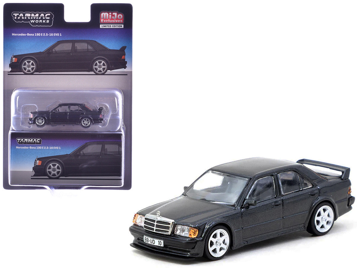 Mercedes-Benz 190 E 2.5-16 EVO 1 Blue-Black Metallic "Global64" Series 1/64 Diecast Model by Tarmac Works LuxuryLifeWay Online Store