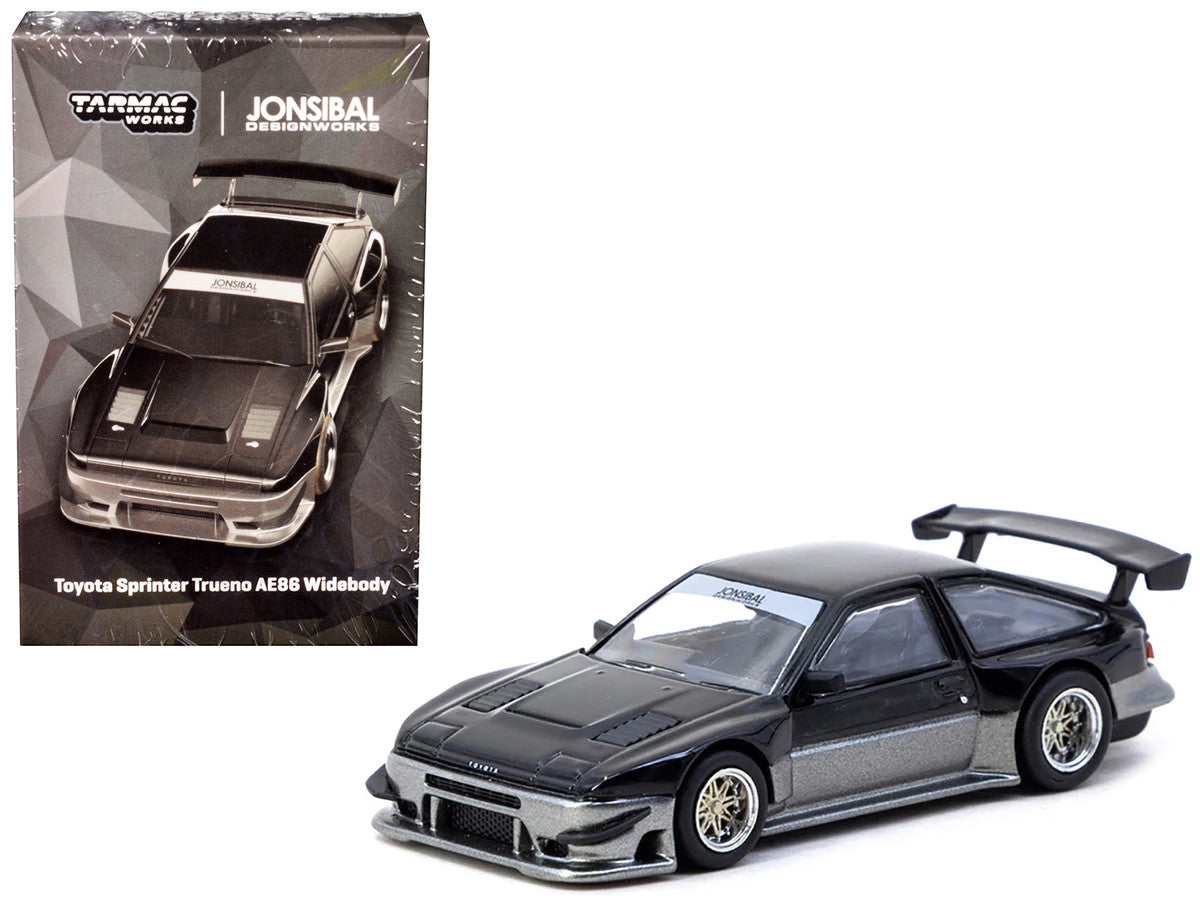 Toyota Sprinter Trueno AE86 Widebody RHD (Right Hand Drive) "Jonsibal Designworks" Black and Gray Metallic "Global64" Series 1/64 Diecast Model by Tarmac Works LuxuryLifeWay Online Store