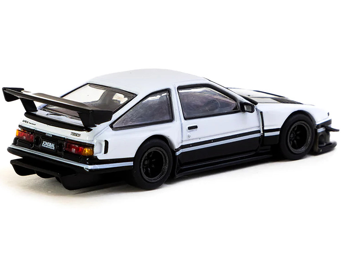 Toyota Sprinter Trueno AE86 Widebody RHD (Right Hand Drive) White and Black with Tarmac Cards "Global64" Series 1/64 Diecast Model by Tarmac Works LuxuryLifeWay Online Store