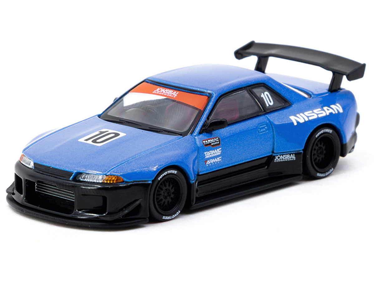 Nissan Skyline (R32) Widebody RHD (Right Hand Drive) #10 "Tarmac Works 10th Anniversary" Blue Metallic "Global64" 1/64 Diecast Model Car by Tarmac Works LuxuryLifeWay Online Store