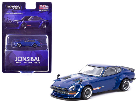 Nissan Fairlady Z S30 Widebody RHD (Right Hand Drive) "Designed by Jon Sibal" Blue Metallic "Global64" Series 1/64 Diecast Model Car by Tarmac Works LuxuryLifeWay Online Store
