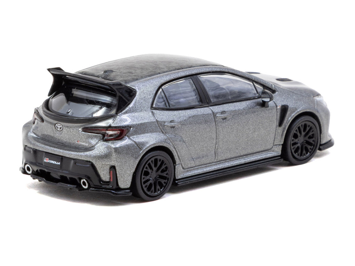 Toyota GR Corolla RHD (Right Hand Drive) Gray Metallic with Metal Oil Can Packaging "Global64" Series 1/64 Diecast Model Car by Tarmac Works LuxuryLifeWay Online Store