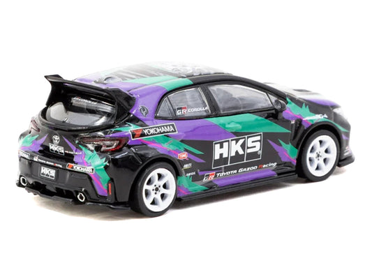Toyota GR Corolla RHD (Right Hand Drive) "HKS" Black with Graphics "Global64" Series 1/64 Diecast Model by Tarmac Works LuxuryLifeWay Online Store