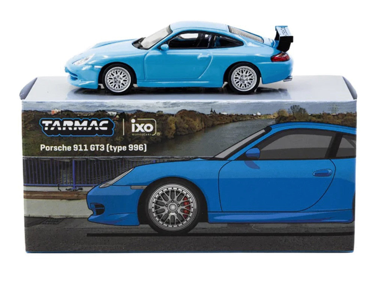 Porsche 911 GT3 (996) Light Blue "Global64" Series 1/64 Diecast Model by Tarmac Works LuxuryLifeWay Online Store