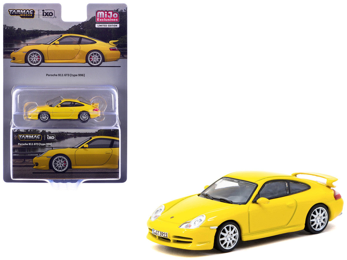Porsche 911 GT3 (996) Yellow "Global64" Series 1/64 Diecast Model Car by Tarmac Works LuxuryLifeWay Online Store